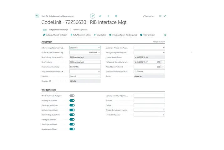 Content Apps Connect Data Sync Aufg Warte Schl