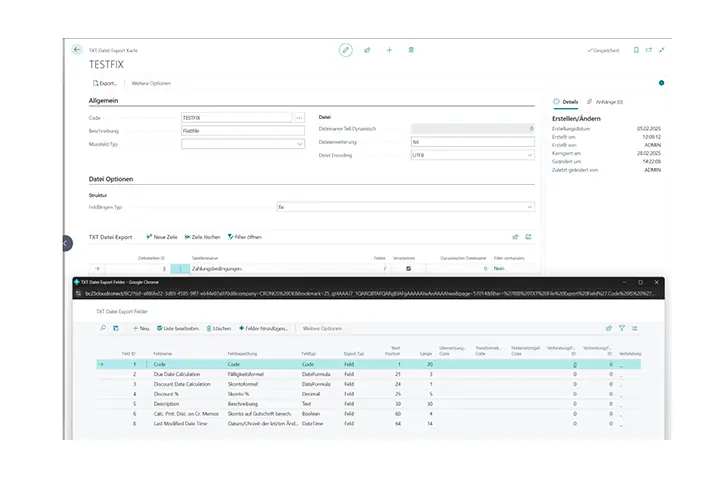 Content Apps Connect TXT Datei Export Karte