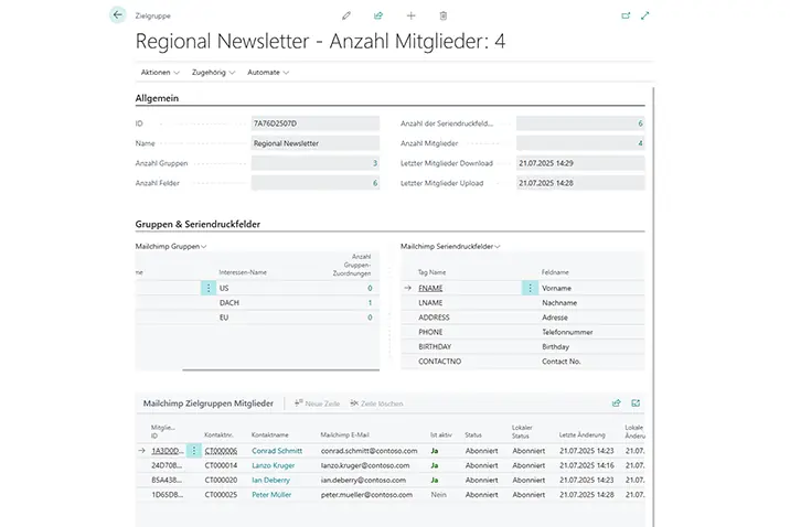 Content Apps Mailchimp Zielgruppe