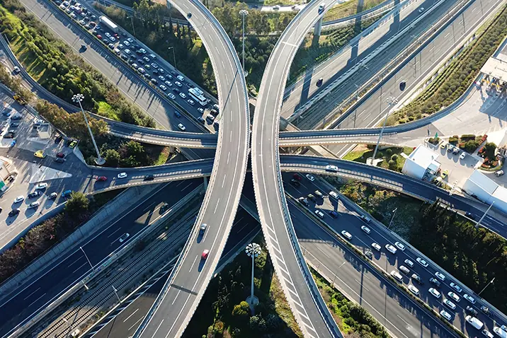 Content Bau Drone Autobahn