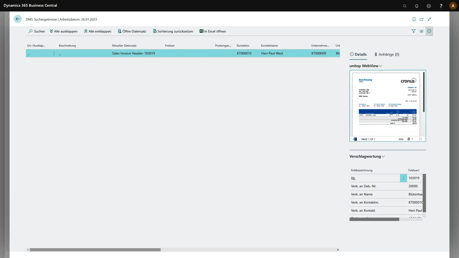 ERP Software Industrie Handel unitop DMS Dokumente