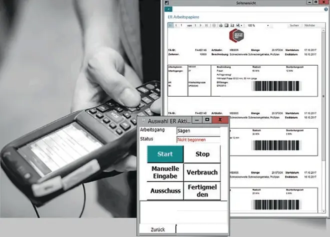 ERP Software Industrie Handel unitop mobile Datenerfassung