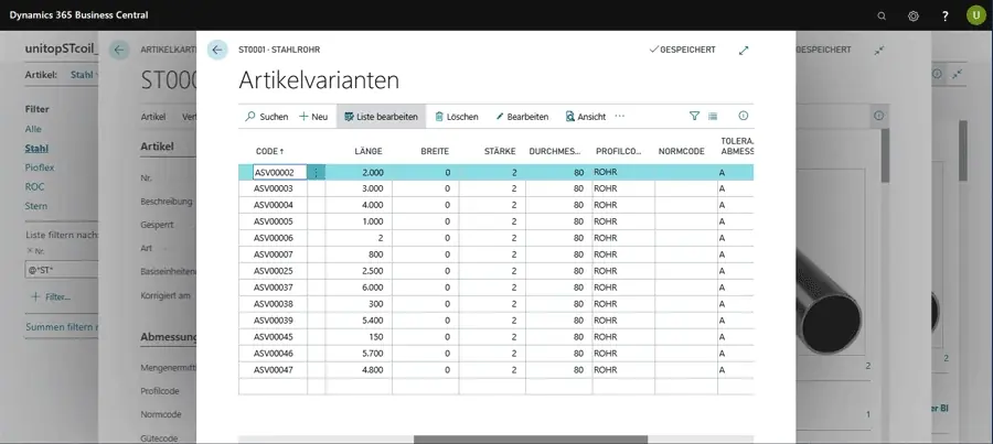 ERP Software Industrie Handel unitop Restlaengenverwaltung
