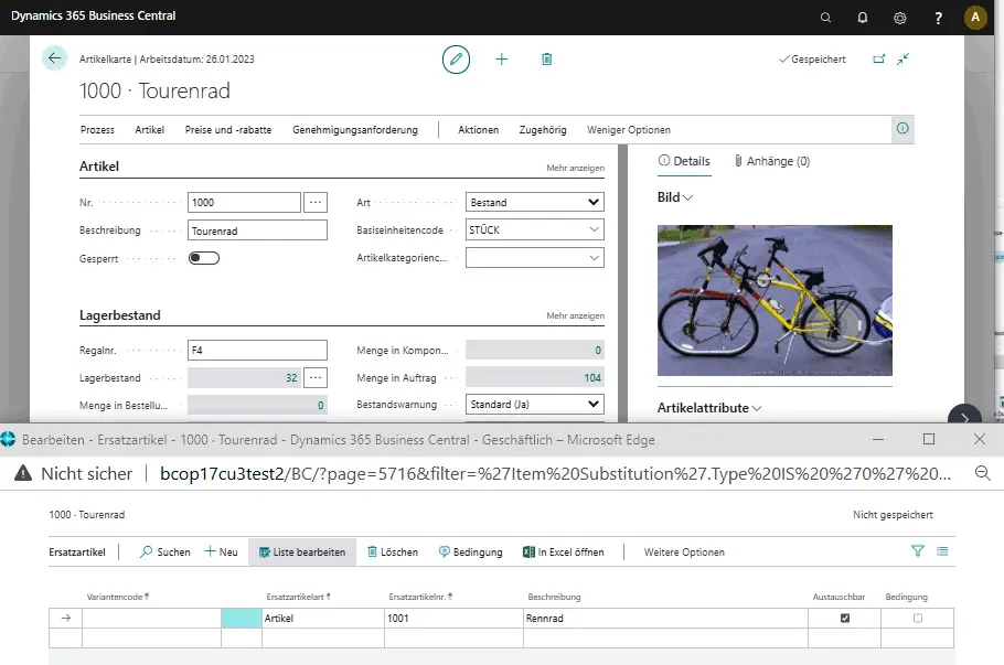 ERP Software Handel unitop Cross Selling Ersatzartikel