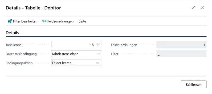 Feld-Details im Dynamischen Export