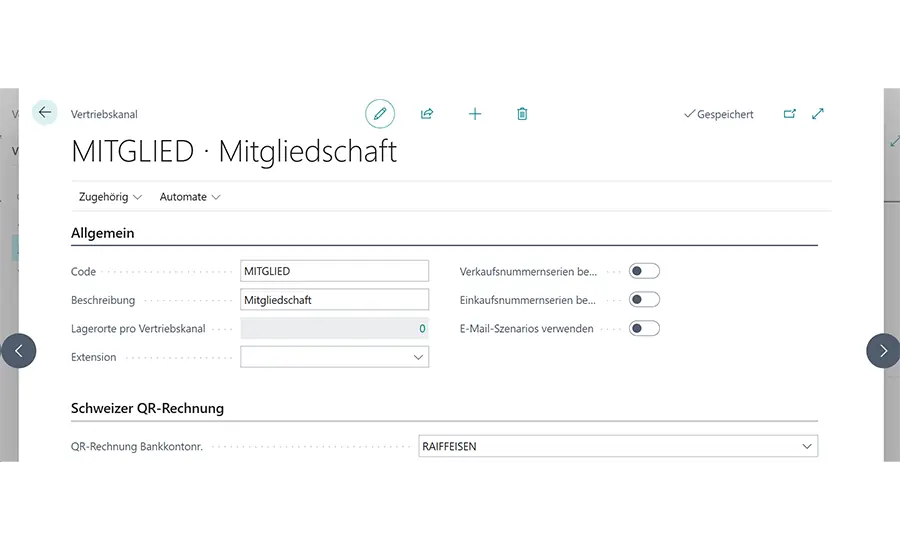 Screenshot der Mitgliederinformationen in unitop mit Angaben zu Mitgliedschaft und Beiträgen