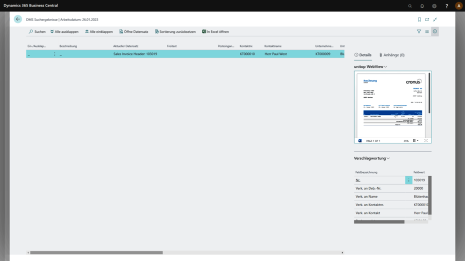 Dokumentenmanagementsystem DMS Microsoft Dynamics NAV