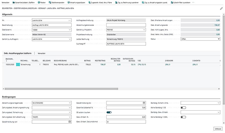 Bausoftware Megabau Baubuchhaltung in Microsoft Dynamics 365 Business Central für das Bauhaupt- und Nebengewerbe