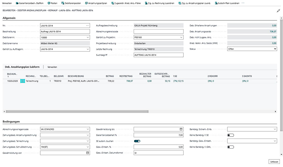 Bausoftware Megabau Baubuchhaltung in Microsoft Dynamics 365 Business Central für das Bauhaupt- und Nebengewerbe